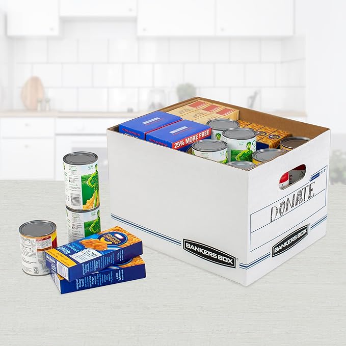 Bankers Box 30-Pack Basic-Duty File Storage Box with Lid, Letter/Legal | Tame everyday paperwork with affordable file boxes, lift-off lids, and reinforced handles for simple record storage.