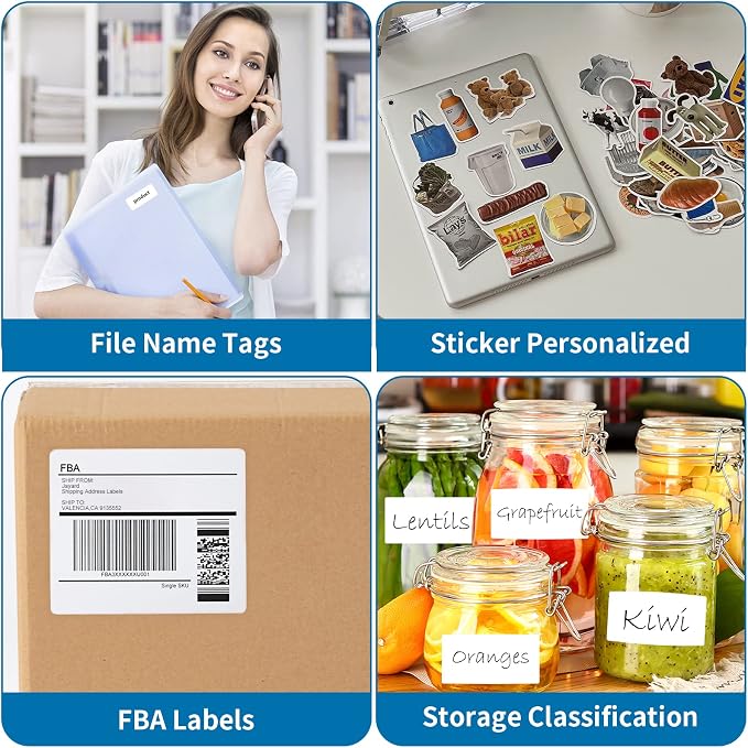 [30 Sheets 180 Labels] Shipping Labels 3 1/3"x4" Printable White 6 up Labels for Laser/Inkjet Printers, Mailing FBA Address Label Sticker Paper - Permanent Adhesive Label Blank
