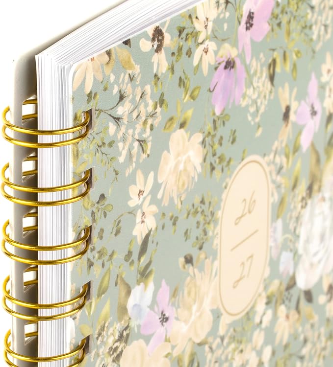 Cambridge Planner 2026-2027 Weekly & Monthly Academic 12-Month July-June, 5-1/2" x 8-1/2", Leah Bisch, Peony Field (LB51-200A)