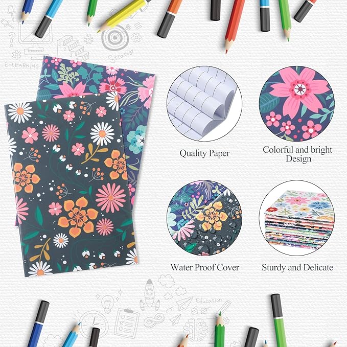 Containlol 24 Pcs Mini Floral Notepads Mini Colorful Pocket Notebooks Bulk Bible Inspirational Pocket Notepad Small Journal for Party Office Home Coworkers Travel Gift Present Supplies(Stylish)