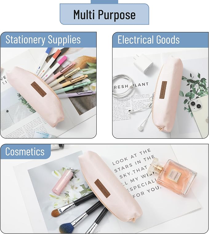 Mr. Pen- Cute Pencil Case Pouch, Multipurpose Canvas Bible Pencil Pouch | Smooth Zipper, Premium Material, Neat Stitches, Ideal for Stationery, Cosmetics, Electronics, School, Office, Travel