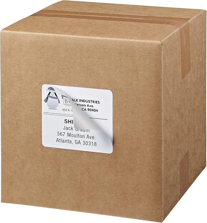 Avery Shipping Labels with TrueBlock Technology for Inkjet Printers , 3-1/3" x 4", 150 Labels per Pack, Case Pack of 5 (8164)