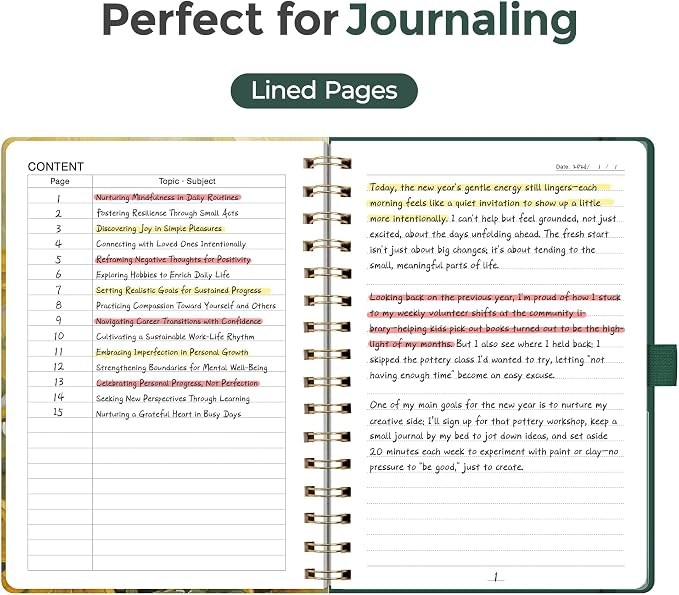 AHGXG Spiral Journal Notebook, 160 Lined Pages, A5 Size (5.7'' x 8.3'') | for Women, Journaling, Writing, Work & Office, Hardcover, 100 GSM Thick Paper (Golden Sunflower)