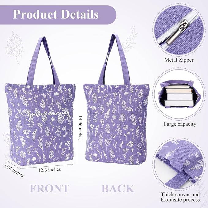 14 Pcs Inspirational Journal Kit for Women Aesthetic A6 Leather Journal Notebook Glass Cup Canvas Tote Bag Motivational Pen Stationery Set for Vbs Sunday School Teacher Back to School(Purple)