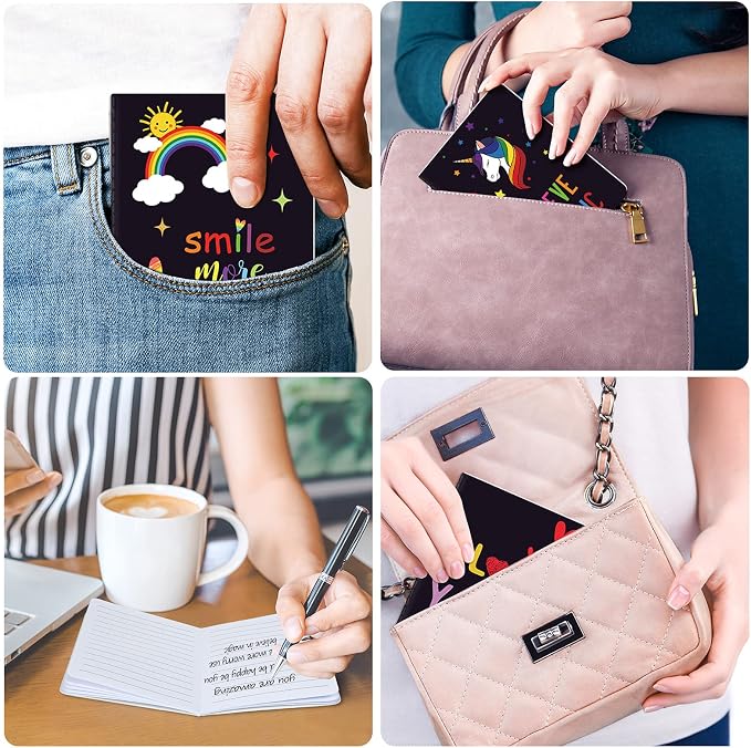 24 Pieces Mini Inspirational Notepads Bulk Gifts Cute Motivational Journal Notebooks Small Pocket Lined Positive Inspiring Notebooks for Home and Office School Travel Supplies,8 Styles,3.2 x 5 Inches
