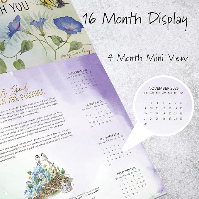 African American Expressions 2026 Wall Calendar – With God All Things Are Possible – Monthly Calendar Celebrating Black Culture & History, 12x12 Hanging Calendar, 16 Months – Christian Gifts