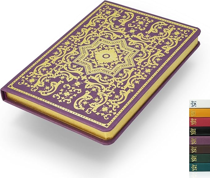 Gilded Vintage Leather Journal Hardcover Antique Diary Notebook | Ornate Decorative Pattern Cover, Premium Lined Paper, Classic Diary for Journaling, Writing, Poetry & Gifting
