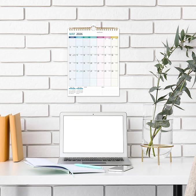 Wall Calendar 2026-2027 – Run Now - Dec 2027, 20 Monthly Calendar 2026-2027 for Wall, 8.5 x 11 In, 2027 Small Calendar, Ruled Blocks, Thick Paper, Holidays, To-do ＆ Notes, Great for Organizing