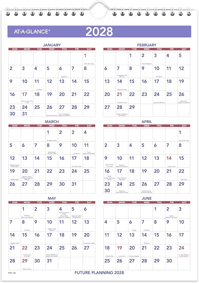 AT-A-GLANCE 2027 Wall Calendar, Monthly, 8" x 11" Planner, Ruled Daily Blocks (PM12827)
