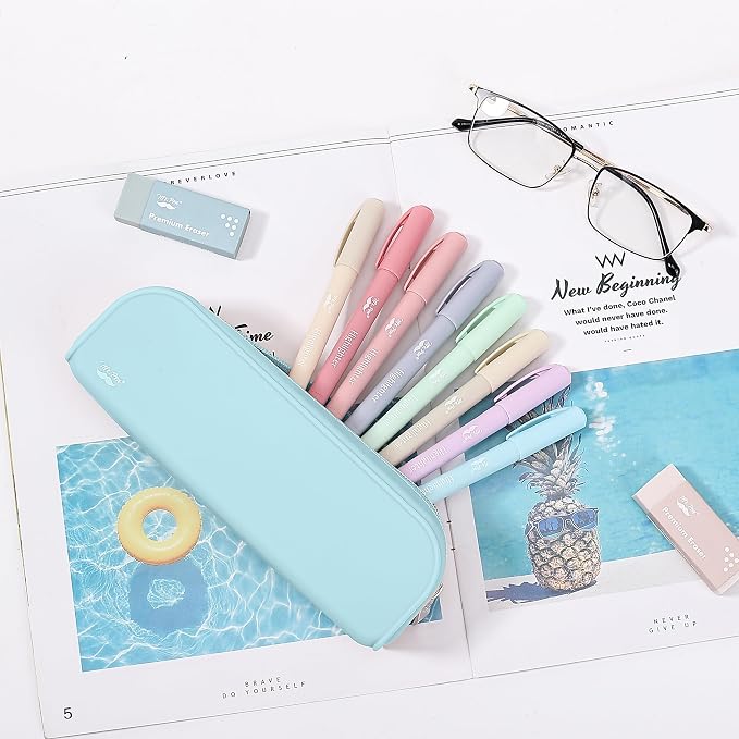 Mr. Pen- Silicone Pencil Case, Aesthetic Pencil Bag for Women, Makeup Pouch | Multifunctional Pouch for Stationery, Cosmetics and Electrical Goods Storage