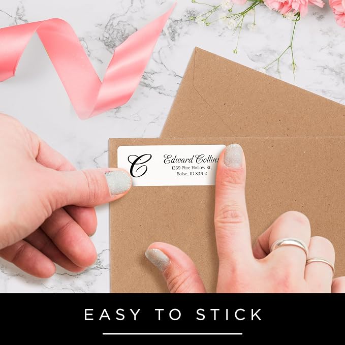 Personalized Return Address Labels, Custom Address and Name Mailing Labels Square for Envelopes & Branding - Wreath 1x2.6 Inches Flat Sheet of 60-1200 Made in USA by My Sign Center