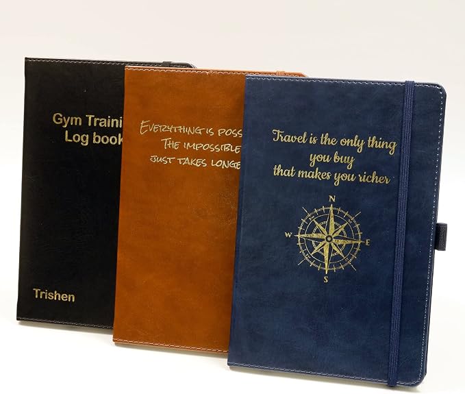 CustomDesign.Shop Personalized Custom Premium Hardcover A5 Notebook | Design A Truly Unique Journal | Gold Embossed Gift Idea (Blue)