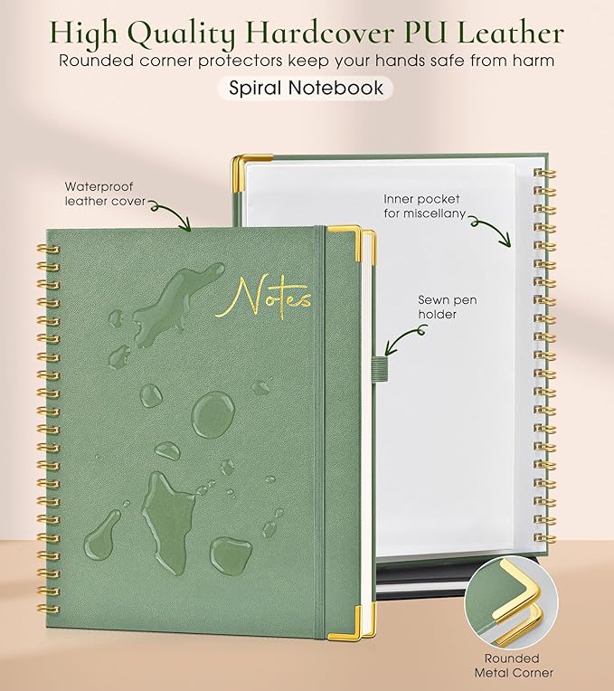 Hardcover Spiral Notebook Journal 8.5” x 11”, A4 Large Cute Notebooks for Women Men, Lined College Ruled Notebook, 100 GSM Paper, Spiral Bound Journals for Work School Note Taking Business, Petite Blooms