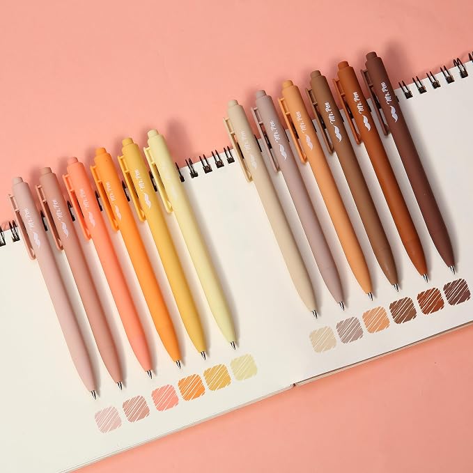 Mr. Pen- Retractable Gel Pens, 12 Pack, Assorted Color Ink | Fine Point 0.5mm, Fast Dry, Smooth Writing, Cute Pens for Drawing, Writing Planner and School Supplies