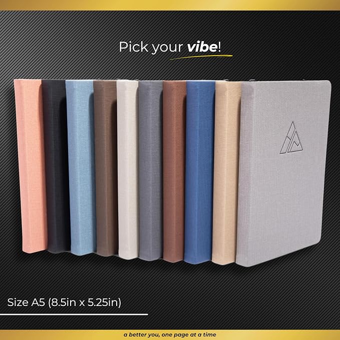 Realizations Journaling Notebooks with Pen Holder - Lined Notebook - 222 Pages Notebook Journal with 100 GSM Paper - Includes Table of Content - Notebooks for Work, School, Home