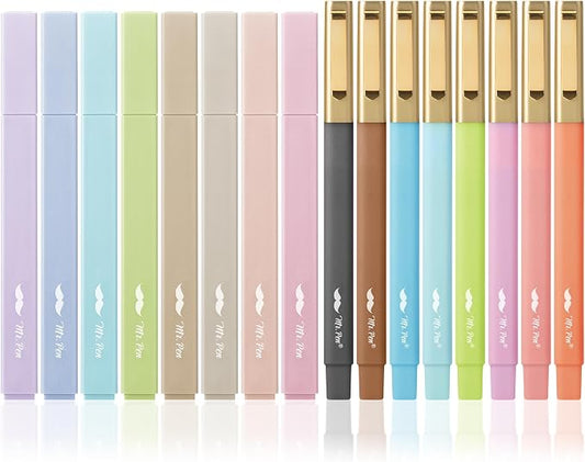 Mr. Pen- Aesthetic Highlighters and Ballpoint Pens No Bleed, 16 Pack | Pastel Colors, Bible Highlighters and Pens No Bleed, Fast Dry and No Smear for Bible Journaling, Planner, School Supplies