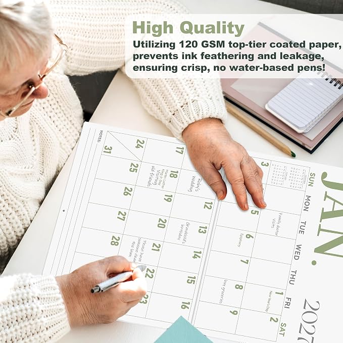 GuassLee Wall Calendar 2026-2027 Large, 23"x14" Vertical Wall Calendar 2026, 13-Month from 2026 Jun to 2027 Jun, Monthly Planner Hanging Calendar with Big Grid Big Numbers for Home Office Organizing