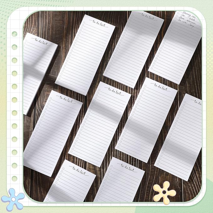 Censen 10 Pack 500 Sheets to Do List Notes Daily Checklist Notepad with 50 Sheets Undated Memo Pad Color Block Shopping List Weekly Plan Notepad Organizer Planners(White,Lined)