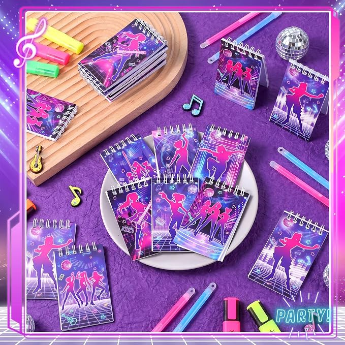 Faccito 24 Pcs Kpop Theme Mini Notebooks Kpop Music Party Favors Small Notepads for Music Dance Themed Birthday Party Decorations Classroom Rewards Gift, 2.4 x 3.9 Inch