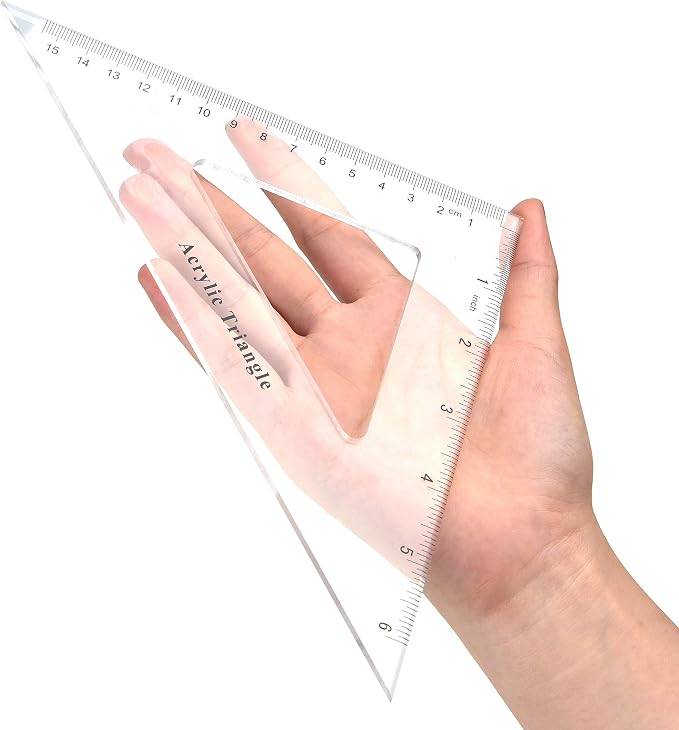 Coopay Large Triangle Ruler Set Square, 30/60 and 45/90 Degrees, Triangle Hollow