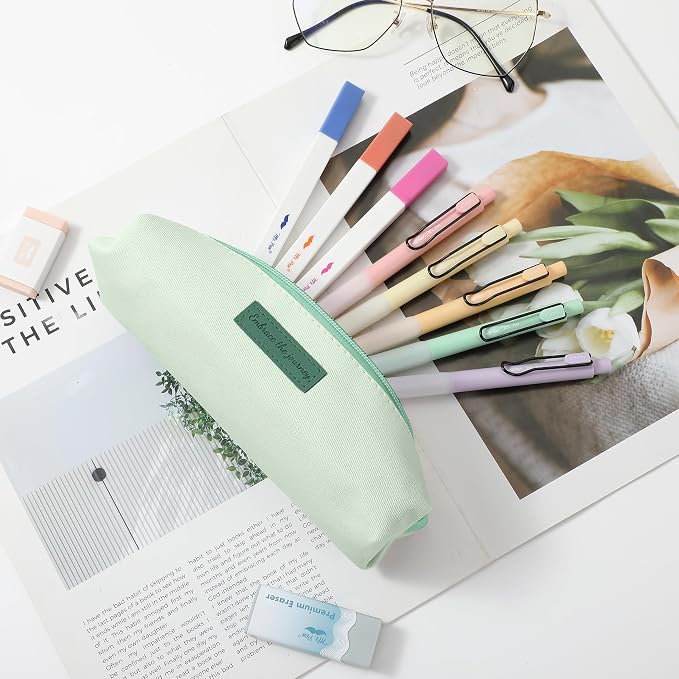 Mr. Pen- Cute Pencil Case Pouch, Multipurpose Canvas Bible Pencil Pouch | Smooth Zipper, Premium Material, Neat Stitches, Ideal for Stationery, Cosmetics, Electronics, School, Office, Travel
