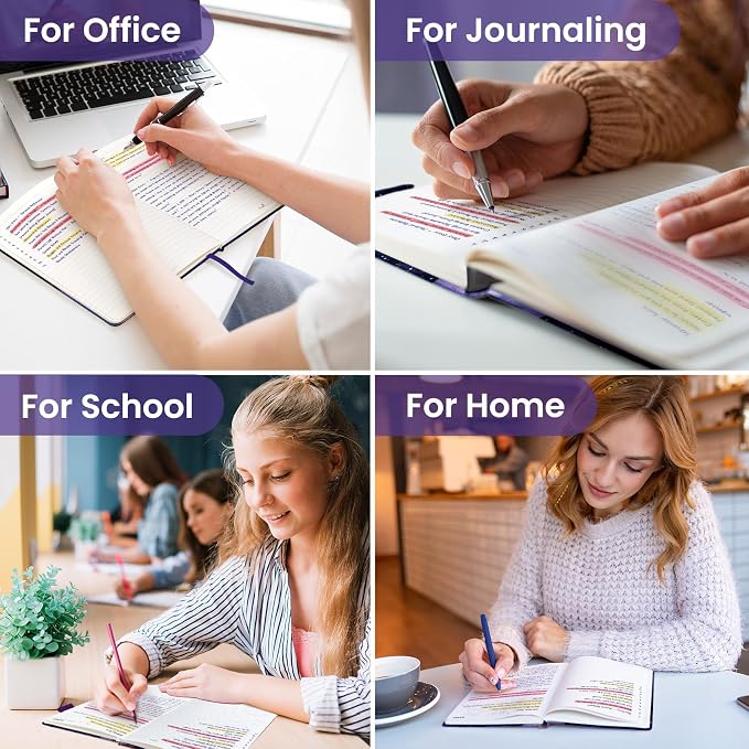 Taja Lined Journal Notebook for Women & Men, Hardcover Leather Journal for writing, A5 College Ruled Notebook for Work & Note Taking, Perfect for Office School Home Supplies, 160 Pages, Cosmic Amethyst