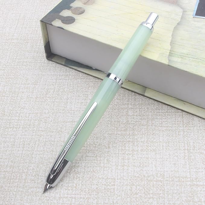 JINHAO 20 Celestial Jade silver Clip Resin Press Fountain Pen F Ink Pen With Converter Stationery School Supplies