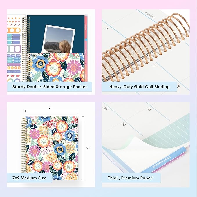 Blue Sky 2026-2027 Weekly & Monthly Academic Planner, 7"x9", Charmie | July 2026 - June 2027, Flexible Cover, Wirebound, Colorful Interior, Laminated Tabs, Storage Pocket, Academic Year, LiveWell