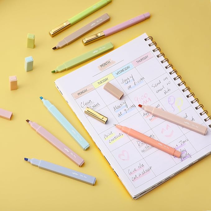 Mr. Pen- Aesthetic Highlighters and Ballpoint Pens No Bleed, 16 Pack | Pastel Colors, Bible Highlighters and Pens No Bleed, Fast Dry and No Smear for Bible Journaling, Planner, School Supplies