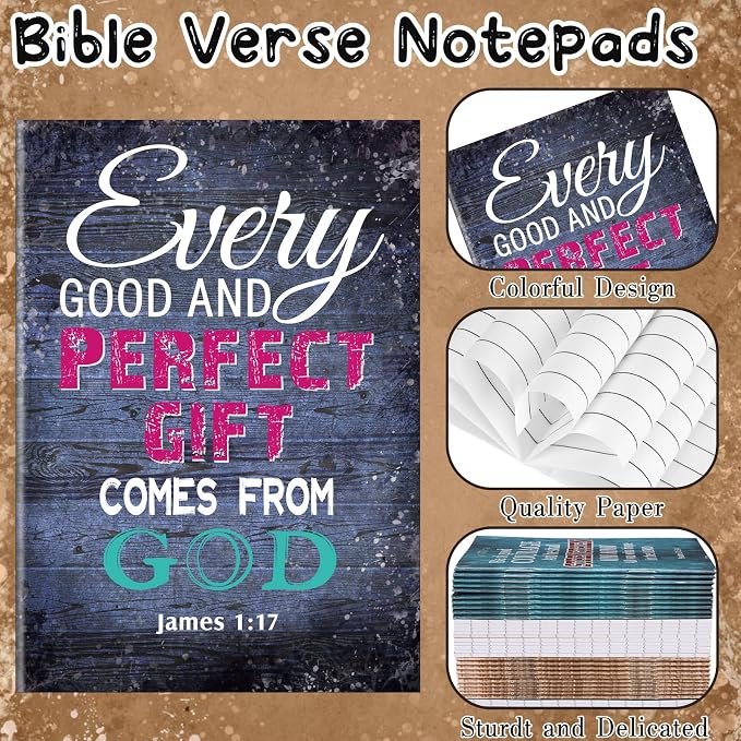 Chinco 100 Pcs Christian Notepad Mini Bible Verse Notebooks Religious Notepads Christian Gifts Rustic Inspirational Prayer Journals Small Pocket Notebook for Office Travel Supplies