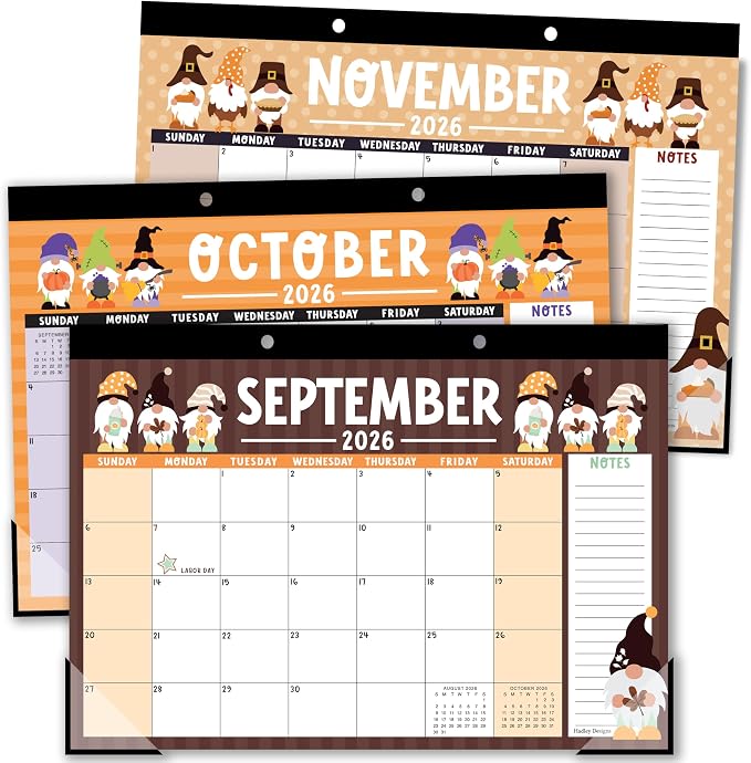 Hadley Designs Large Teacher Desk Calendar 2026-2027 - Desktop Calendar 2026, 18-Month Academic Desk Calendars for School, Home & Office, Cute Classroom Must Haves, Back to School Teacher Gifts