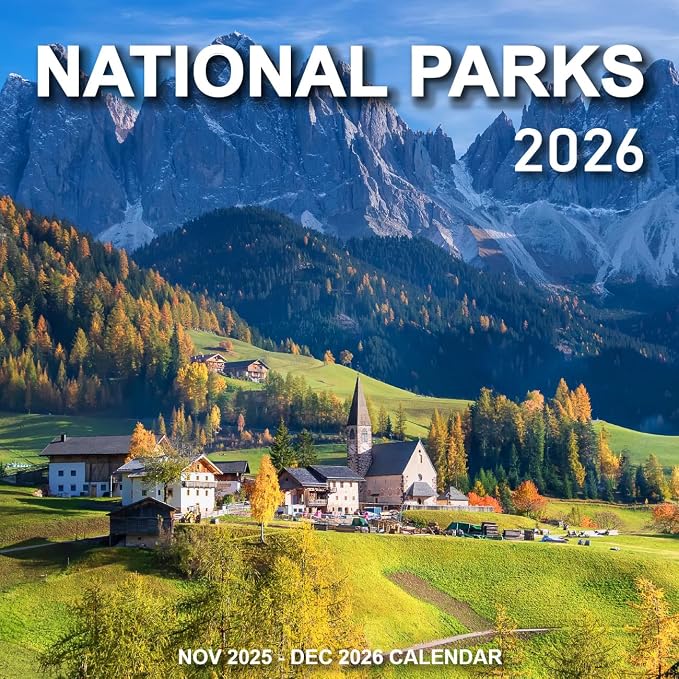 Calendar 2026 - Wall Calendar from January 2026 to December 2026, 3 Languages(English,French,Spanish), 2026 Wall Calendar with Holiday Marked, Premium Paper for Organizing, 12" x 12",National Park - D