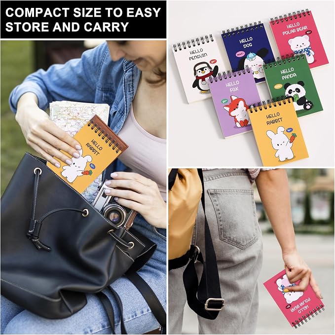 Blank Page Journal 8pcs Small Blank Journal Unlined Mini Spiral Note Pads Mini Top Spiral Notebook 3.1" X 4.3" Small Notebook Unlined Pocket Notebook Blank Pages Spiral Notepads 160 Pages Unlined Notebook Little Memo Steno Note