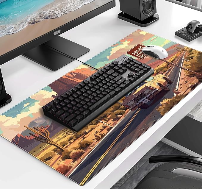 Natural Mountain View Gaming Computer Keyboard Pad, Computer Mouse Pad | Large Extended Mouse Pad; Full Desk Coverage; Waterproof Coating; Stable Anti-Slide Base For Gaming, Office, Study Daily Use