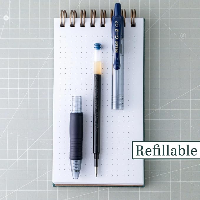 Pilot G2 Premium Gel Roller Pens, Fine Point 0.7 mm, Navy Ink Pens Fine Point, Pack of 12 - Ideal for School, Journaling, and Office Writing
