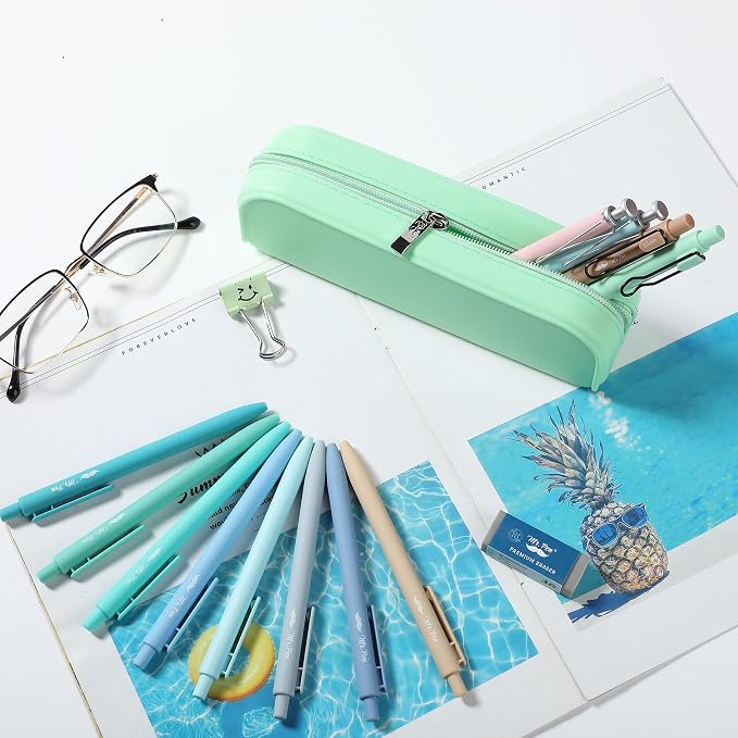 Mr. Pen- Silicone Pencil Case, Aesthetic Pencil Bag for Women, Makeup Pouch | Multifunctional Pouch for Stationery, Cosmetics and Electrical Goods Storage
