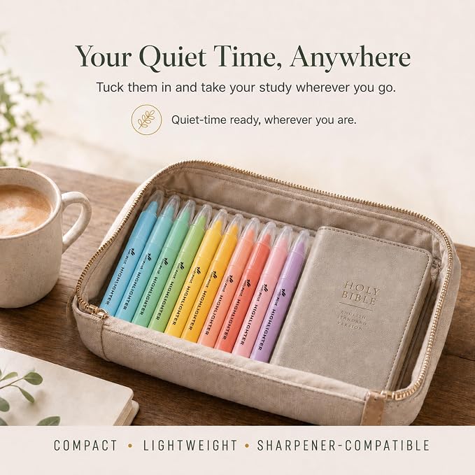 10 Pack Bible Safe Highlighters - Sorbet Color, Wax Highlighters | No Bleed, Scripture Markers for Journaling, Study Accessories and School Supplies