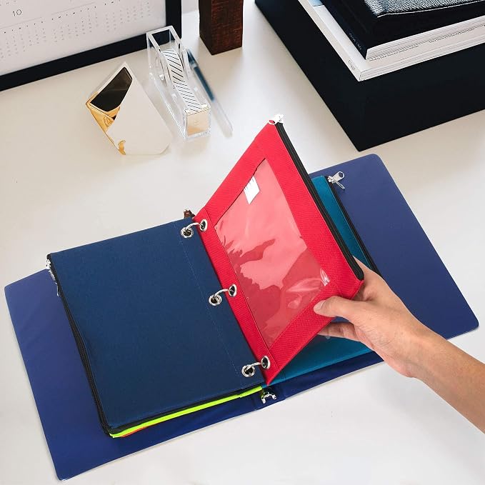 Trail maker 25 Pack Clear Pencil Pouch for 3 Ring Binder Bulk Pencil Pouch Bags for Binder with See Through Window and Zipper | Pencil Pouches for Office, Budgets