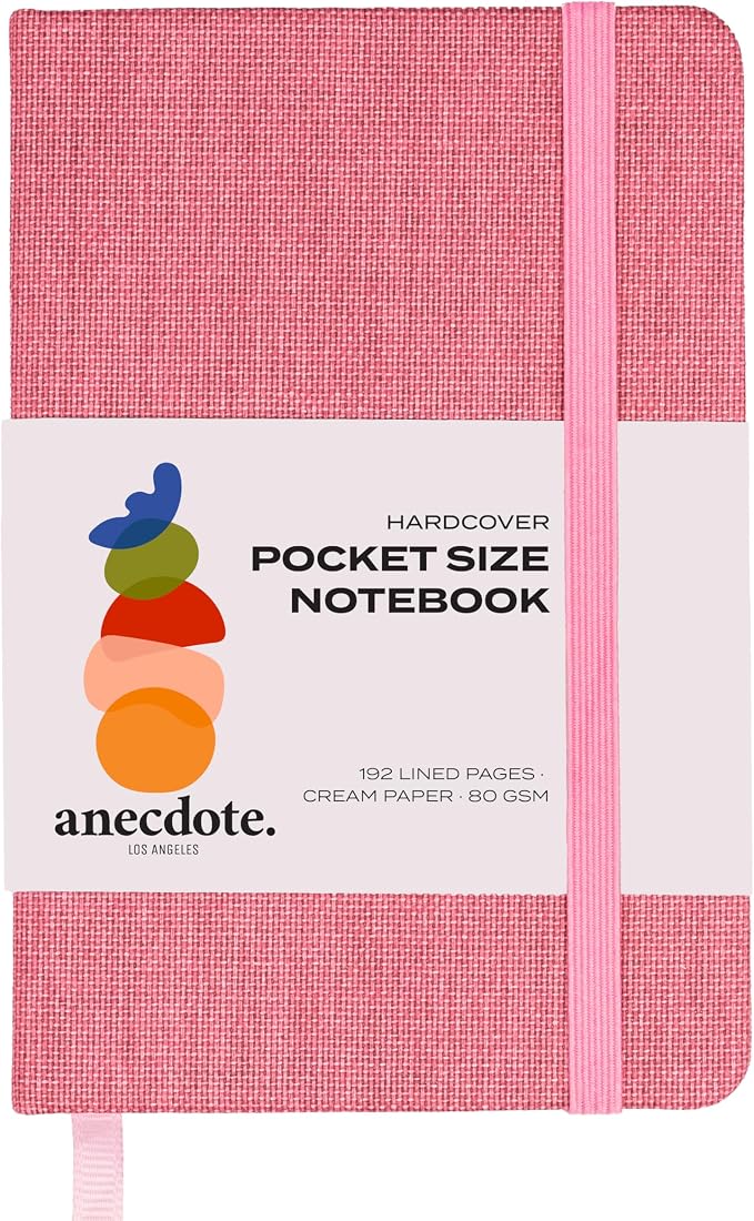ANECDOTE. Small Journal Notebook for Men & Women, 192 Pages | Thick 80 GSM Lined Paper| Hardcover (5.5"x3.5" Pocket Size) | Daily Journaling Diary for Work, Travel, School & Office Use (Blossom)