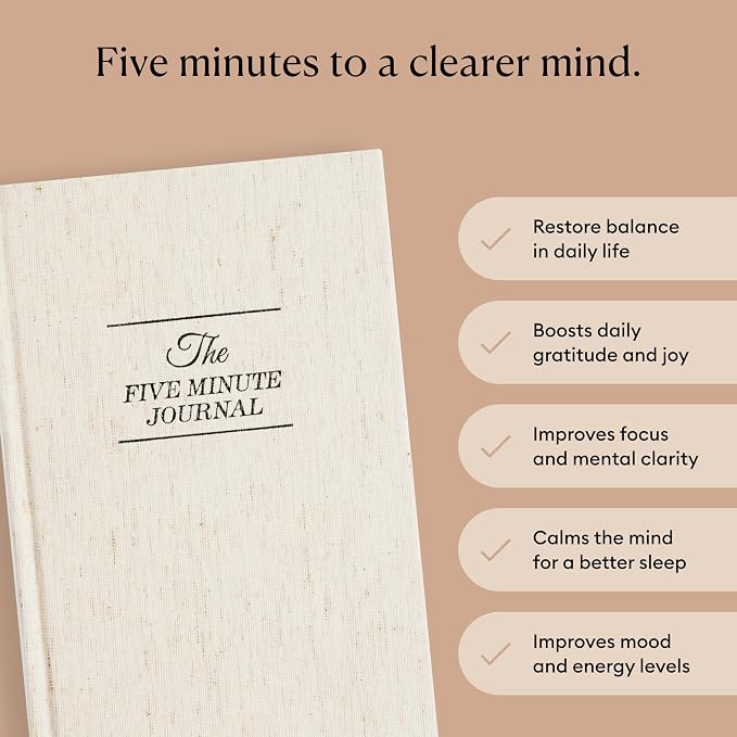 Intelligent Change The Five Minute Journal - Original Daily Gratitude Journal for Women & Men - Mindfulness, Happiness & Daily Reflection - Undated Planner - Affirmation Journal - Gifts for Women