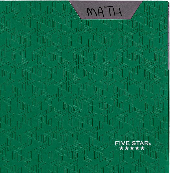 Five Star 2-Pocket Folder,Plastic Folder with Stay-Put Tabs and Prong Fasteners,Holds 8-1/2" x 11" Paper,Black,Fire Red,Forest Green,Pacific Blue (38048),(Pack of 24)