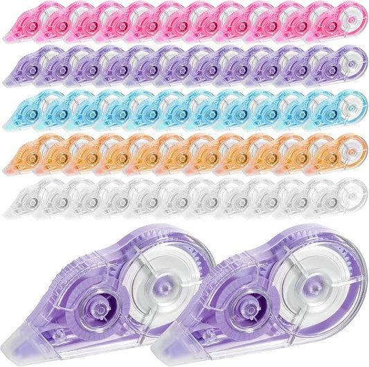 50 Pack White Correction Tape Bulk, 39 Feet Cream Correction Tapes Roller Applicator Extra-Long for Instant Smooth Precise Corrections Study Supplies and Office Products Writing Supplies(Color)