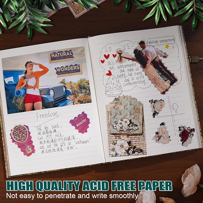 3D Blue Qimeng Graphic Hot Stamping,Deep Blue Background with Golden Totem,192 pages of horizontal inner pages,envelope pocket,student notes,travel diary,wedding anniversary.