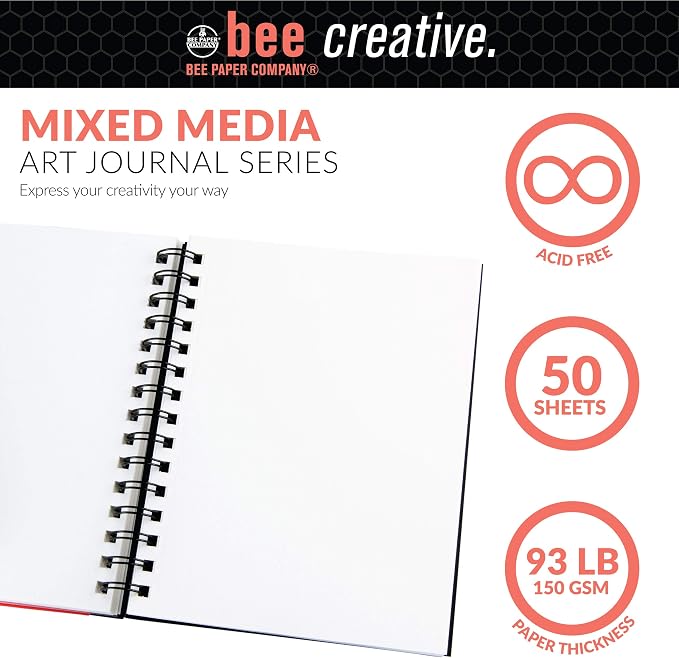 Bee Paper - 5.5" x 8" Creative Mixed Media Art Journal