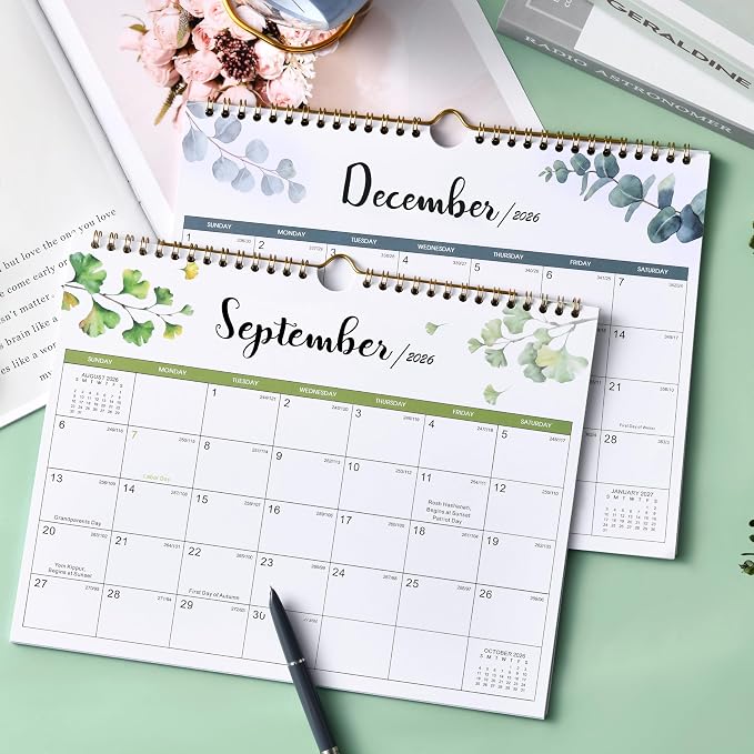 Calendar 2027 - Wall Calendar 2027, Jul. 2026 - Dec. 2027, 11" x 8.5", Small 18 Monthly Calendars 2027 with Thick Paper and Julian Date