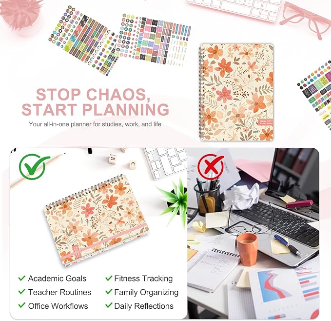 Planner 2026-2027, Weekly and Monthly Academic Year Calendar Planner, July 2026 - June 2027, Daily Agenda Book for Office School Supplies, A5(6.3'' x 8.5'')