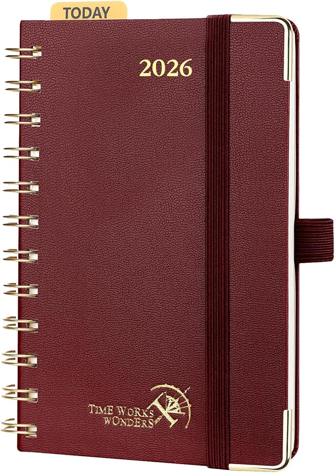 POPRUN Pocket Calendar 2027,4" x 6.25" Small Weekly Planner, Jan 2027 - Dec 2027 Appointment Book with Flexible Hardcover, Inner-pocket, Pen loop - Burgundy