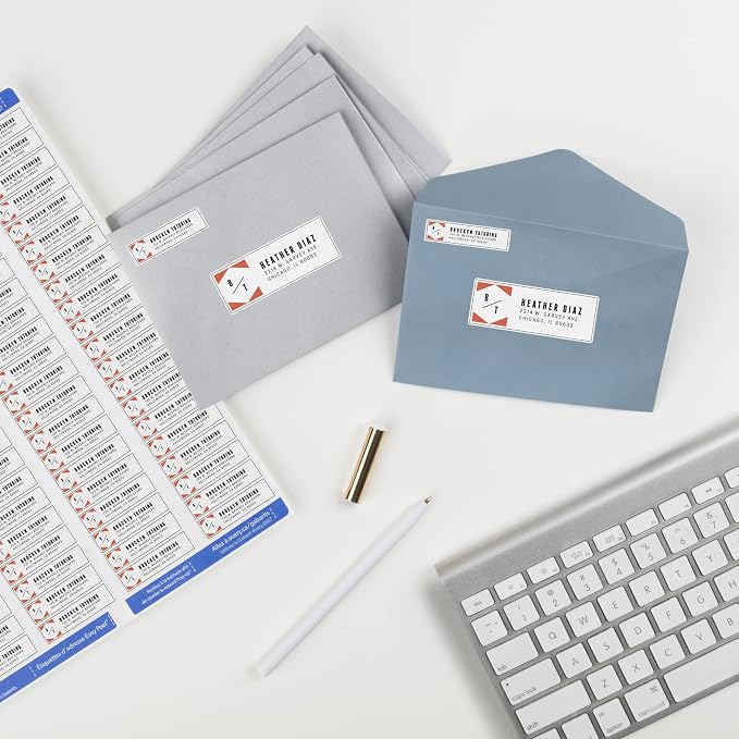 Avery Printable Return Address Labels with Sure Feed, 0.5" x 1.75", White, 2,000 Blank Mailing Labels (08167) (Pack of 5)