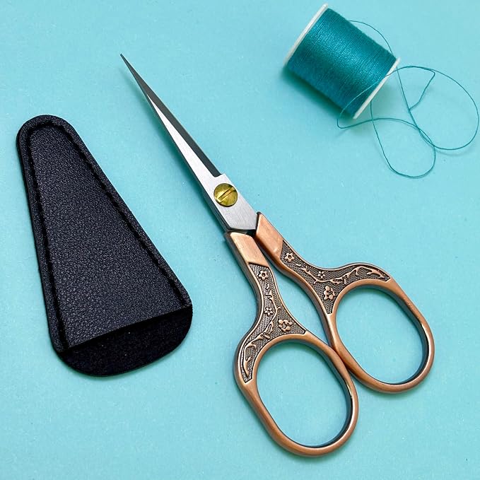 Small Sharp Scissors for Hair Cutting, Beard, Eyebrow, Nose, Facial Hair, Beauty | Sewing Trimming Scissors for Embroidery, Yarn Fabric, Thread, Craft & Crochet