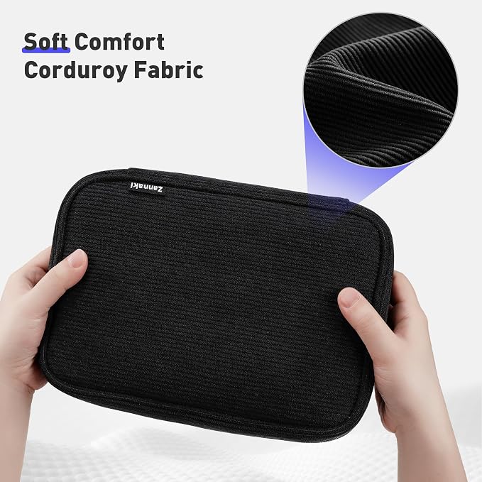 Zannaki Large Capacity Pencil Pouch Organizer | Soft Corduroy Pencil Box for Girls Boys Teens | Cute Big Pen Bag with Multiple Zipper Pockets - Pencil Case Storage for Art Supplies & Stationery-Black